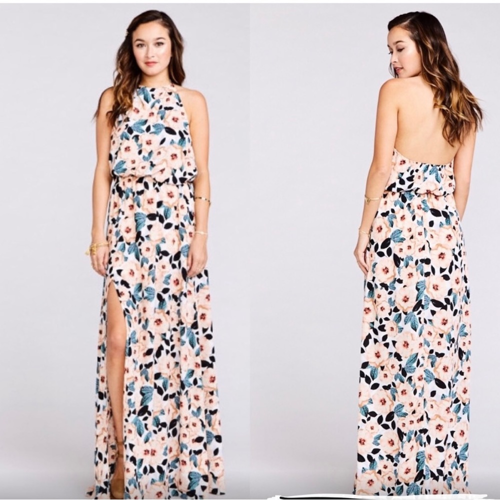 Show Me Your Mumu Floral Halter Maxi Dress